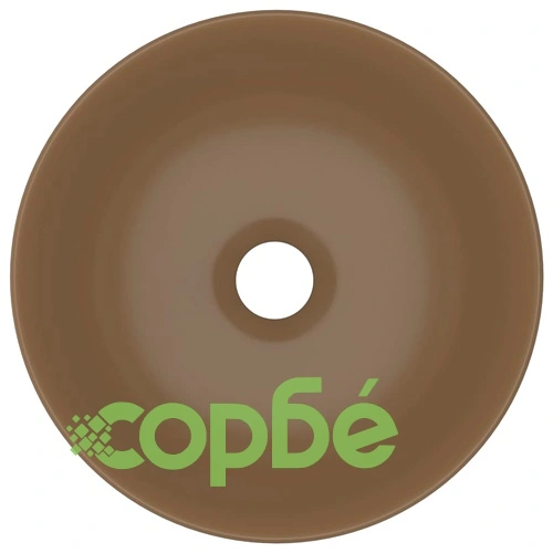 Керамична мивка за баня, матово кремава, кръгла ➤ топ цена ➤ sorbe.bg