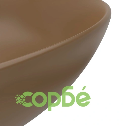 Керамична мивка за баня, матово кремава, кръгла ➤ топ цена ➤ sorbe.bg