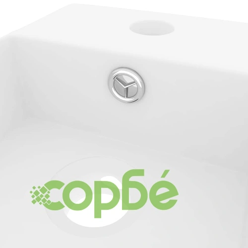 Мивка за баня с преливник, керамична, матово бяла ➤ топ цена ➤ sorbe.bg