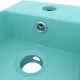 Мивка за баня с преливник, керамична, светлозелена