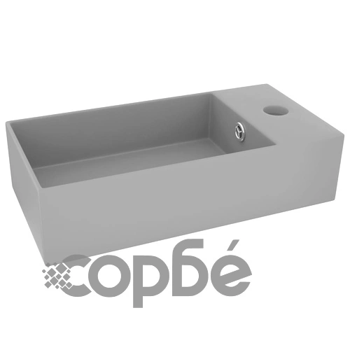 Мивка за баня с преливник, керамична, светлосива ➤ топ цена ➤ sorbe.bg