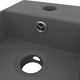 Мивка за баня с преливник, керамична, тъмносива