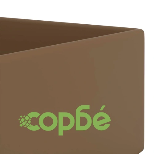 Мивка за баня с преливник, керамична, матово кремава ➤ топ цена ➤ sorbe.bg