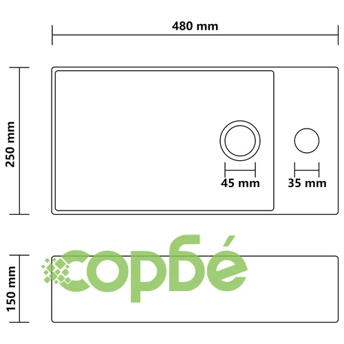 Мивка за баня с преливник, керамична, матово кремава ➤ топ цена ➤ sorbe.bg