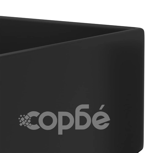 Мивка за баня с преливник, керамична, матово черна ➤ топ цена ➤ sorbe.bg