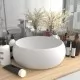 Луксозна кръгла мивка, матово бяла, 40x15 см, керамика