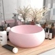 Луксозна кръгла мивка, матово розова, 40x15 см, керамика