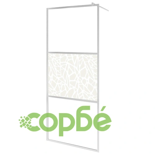 Стена за душ, ESG стъкло с дизайн на камъни, 80x195 см ➤ топ цена ➤ sorbe.bg