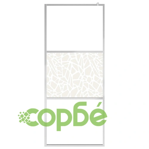 Стена за душ, ESG стъкло с дизайн на камъни, 90x195 см ➤ топ цена ➤ sorbe.bg