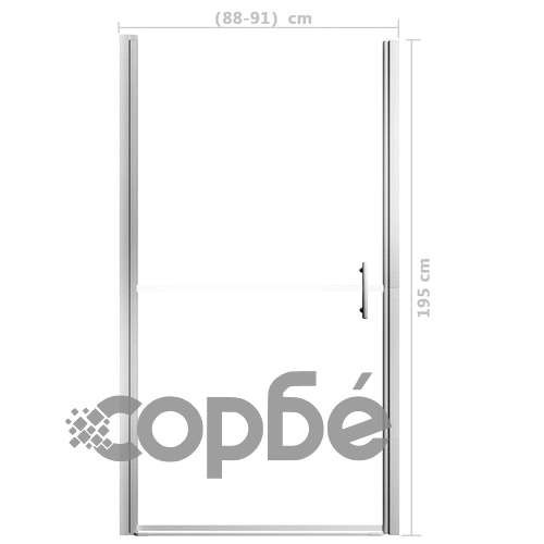 Врата за душ, закалено стъкло, 91x195 см ➤ топ цена ➤ sorbe.bg