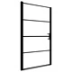 Врата за душ, матирано закалено стъкло, 91x195 см, черна
