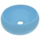 Луксозна кръгла мивка, матово светлосиня, 40x15 см, керамика