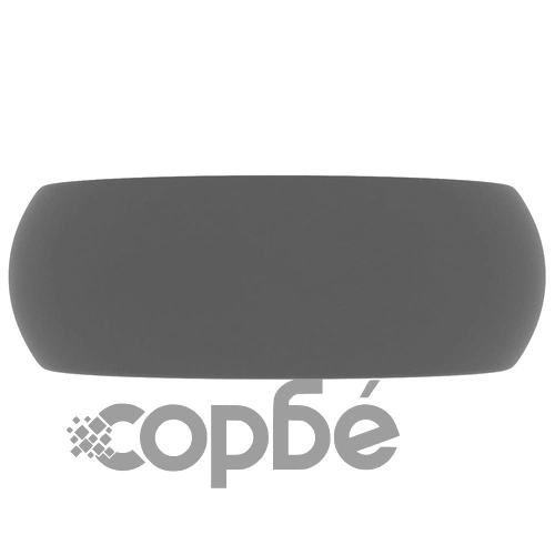 Луксозна кръгла мивка, матово тъмносива, 40x15 см, керамика ➤ топ цена ➤ sorbe.bg