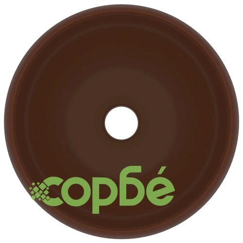 Луксозна кръгла мивка, матово тъмнокафява, 40x15 см, керамика ➤ топ цена ➤ sorbe.bg