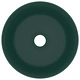 Луксозна кръгла мивка, матово тъмнозелена, 40x15 см, керамика