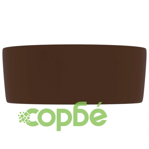 Луксозна кръгла мивка, матово тъмнокафява, 40x15 см, керамика ➤ топ цена ➤ sorbe.bg