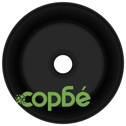 Луксозна кръгла мивка, матово черна, 40x15 см, керамика ➤ топ цена ➤ sorbe.bg