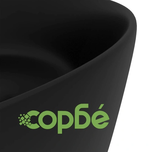 Луксозна кръгла мивка, матово черна, 40x15 см, керамика ➤ топ цена ➤ sorbe.bg