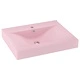 Луксозна мивка с отвор за кран розов мат 60x46 см керамика
