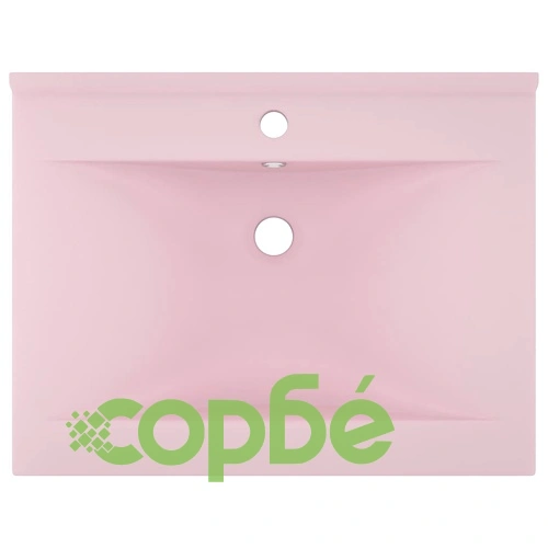 Луксозна мивка с отвор за кран розов мат 60x46 см керамика ➤ топ цена ➤ sorbe.bg