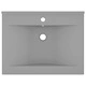 Луксозна мивка с отвор за кран светлосив мат 60x46 см керамика