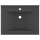 Луксозна мивка с отвор за кран тъмносив мат 60x46 см керамика