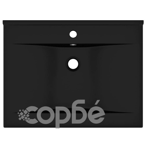 Луксозна мивка с отвор за кран черен мат 60x46 см керамика ➤ топ цена ➤ sorbe.bg