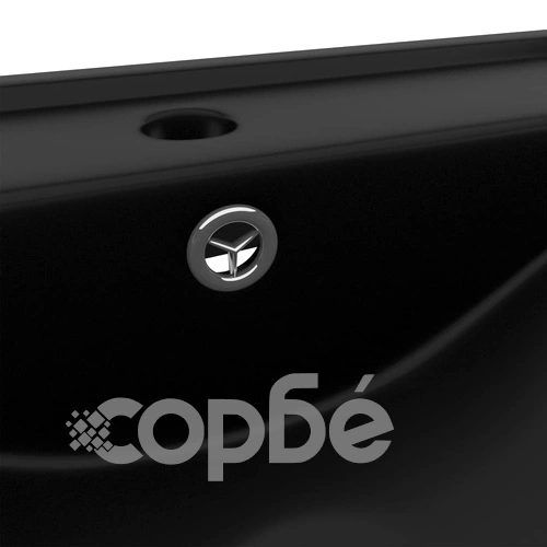 Луксозна мивка с отвор за кран черен мат 60x46 см керамика ➤ топ цена ➤ sorbe.bg