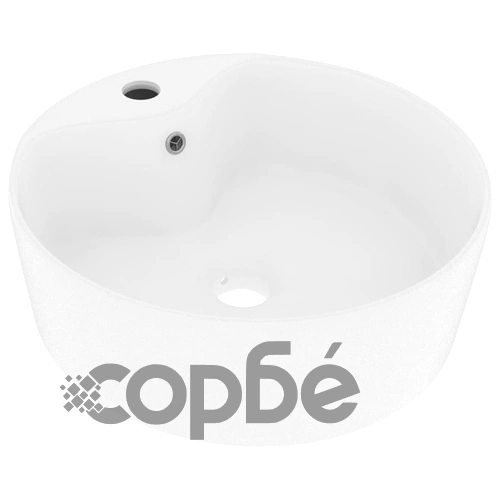 Луксозна мивка с преливник бял мат 36x13 см керамика ➤ топ цена ➤ sorbe.bg