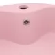 Луксозна мивка с преливник розов мат 36x13 см керамика