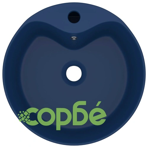 Луксозна мивка с преливник тъмносин мат 36x13 см керамика ➤ топ цена ➤ sorbe.bg