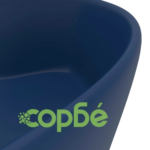 Луксозна мивка с преливник тъмносин мат 36x13 см керамика ➤ топ цена ➤ sorbe.bg