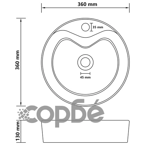 Луксозна мивка с преливник тъмносин мат 36x13 см керамика ➤ топ цена ➤ sorbe.bg