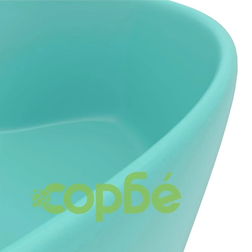 Луксозна мивка с преливник светлозелен мат 36x13см керамика ➤ топ цена ➤ sorbe.bg