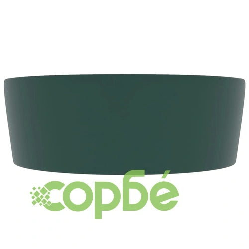 Луксозна мивка с преливник тъмнозелен мат 36x13 см керамика ➤ топ цена ➤ sorbe.bg