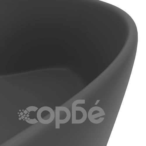 Луксозна мивка с преливник тъмносив мат 36x13 см керамика ➤ топ цена ➤ sorbe.bg