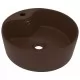 Луксозна мивка с преливник тъмнокафяв мат 36x13 см керамика