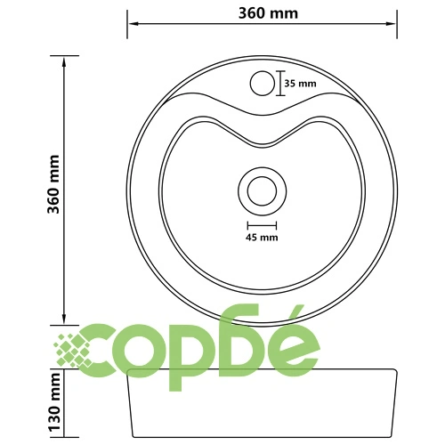 Луксозна мивка с преливник черен мат 36x13 см керамика  ➤ топ цена ➤ sorbe.bg