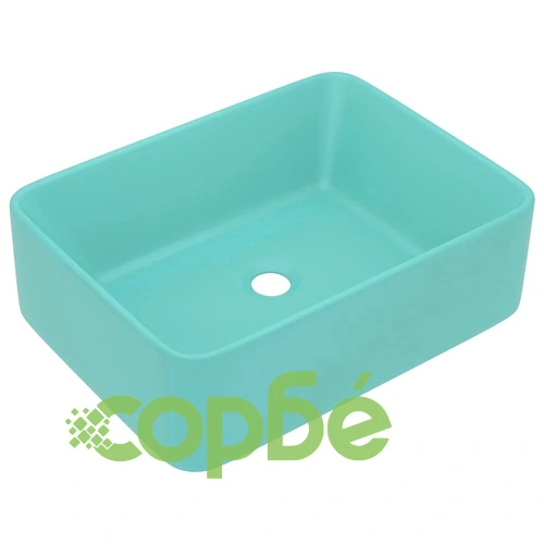 Луксозна мивка, матово светлозелена, 41x30x12 см, керамика  ➤ топ цена ➤ sorbe.bg
