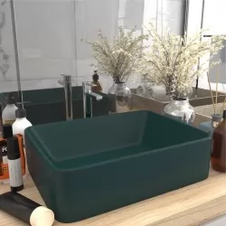Луксозна мивка, матово тъмнозелена, 41x30x12 см, керамика