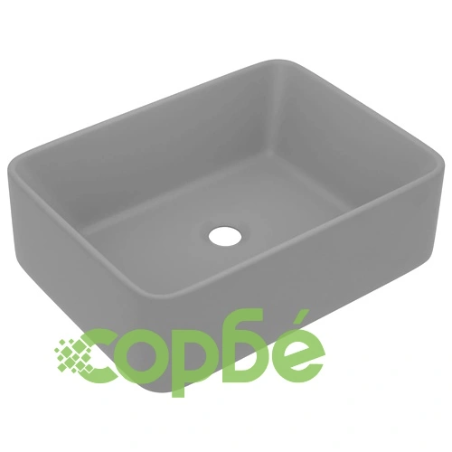 Луксозна мивка, матово светлосива, 41x30x12 см, керамика ➤ топ цена ➤ sorbe.bg