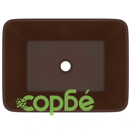 Луксозна мивка, матово тъмнокафява, 41x30x12 см, керамика ➤ топ цена ➤ sorbe.bg