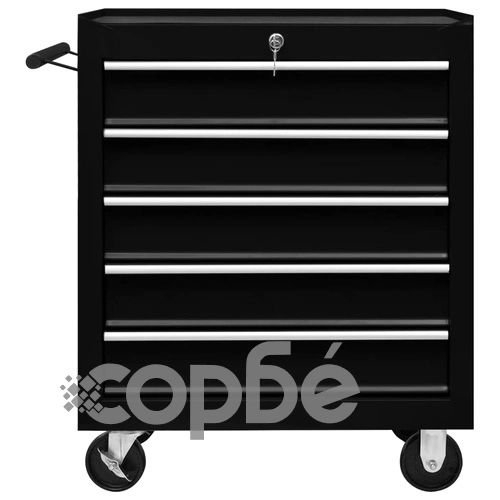 Количка за инструменти с 5 чекмеджета, черна ➤ топ цена ➤ sorbe.bg