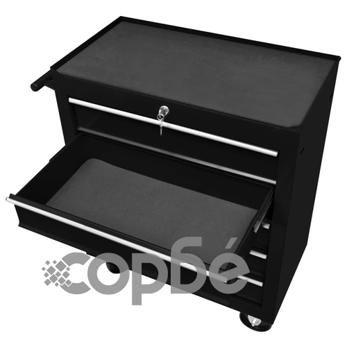 Количка за инструменти с 5 чекмеджета, черна ➤ топ цена ➤ sorbe.bg