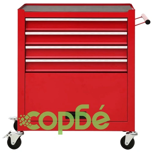 Количка за инструменти с 4 чекмеджета, стомана, червена ➤ топ цена ➤ sorbe.bg