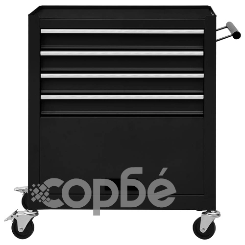 Количка за инструменти с 4 чекмеджета, стомана, черна ➤ топ цена ➤ sorbe.bg