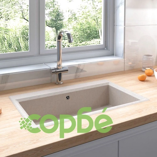 Кухненска мивка Бежово 79 x 50 x 31 см Гранит ➤ топ цена ➤ sorbe.bg