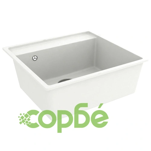 Кухненска мивка с преливник, бяла, гранит ➤ топ цена ➤ sorbe.bg