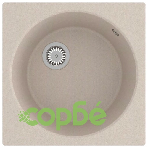 Кухненска мивка с преливник, бежова, гранит ➤ топ цена ➤ sorbe.bg