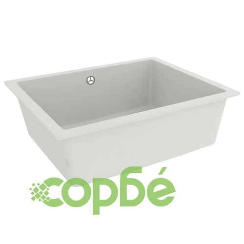 Кухненска мивка с преливник, бяла, гранит ➤ топ цена ➤ sorbe.bg